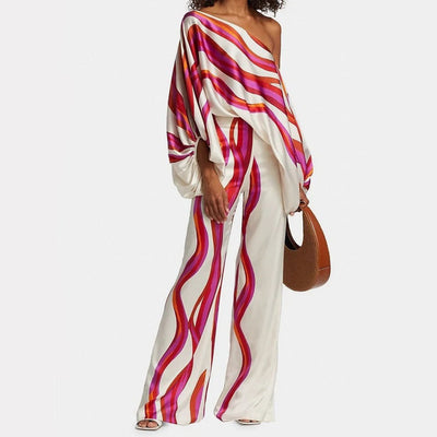 Combinaison femme une manche coupe large au style chic et tendance