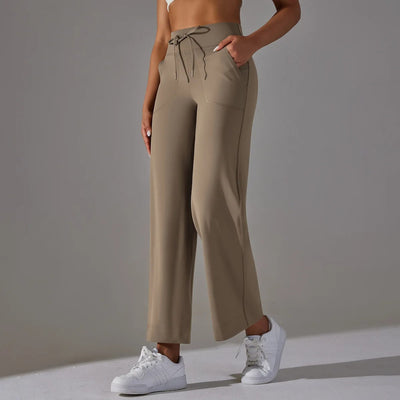 Léa Blanchet® | Pantalon large taille haute avec cordon