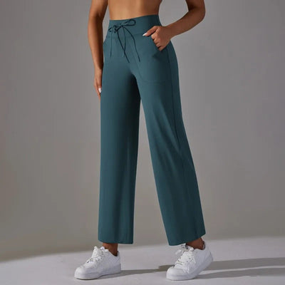 Léa Blanchet® | Pantalon large taille haute avec cordon