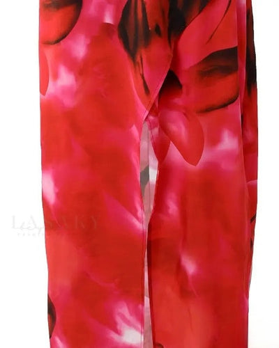 Robe à imprimé fleuri avec fente latérale fluide