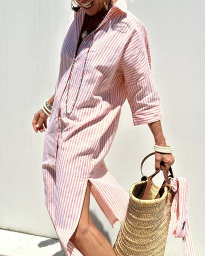 OLEN - ROBE CHEMISE À RAYURES CLASSIQUES