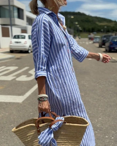 OLEN - ROBE CHEMISE À RAYURES CLASSIQUES