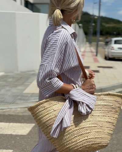OLEN - ROBE CHEMISE À RAYURES CLASSIQUES