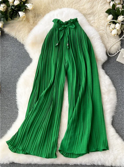 Pantalon femme large plissé au style contemporain pour toutes les occasions
