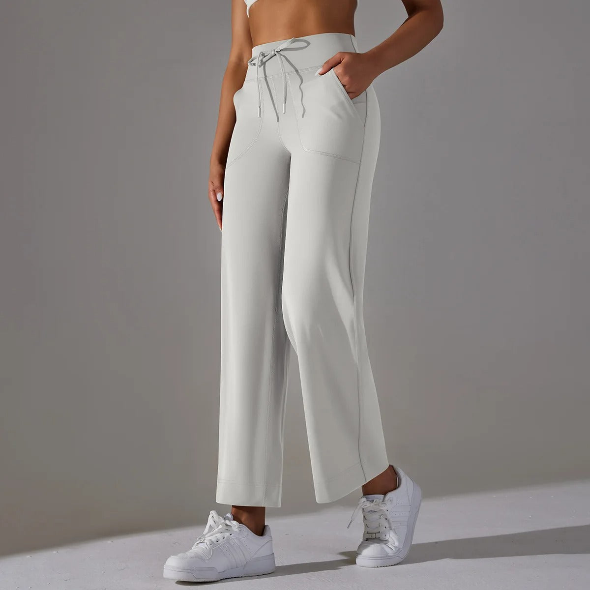 Léa Blanchet® | Pantalon large taille haute avec cordon