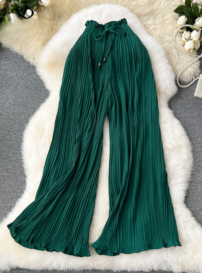 Pantalon femme large plissé au style contemporain pour toutes les occasions