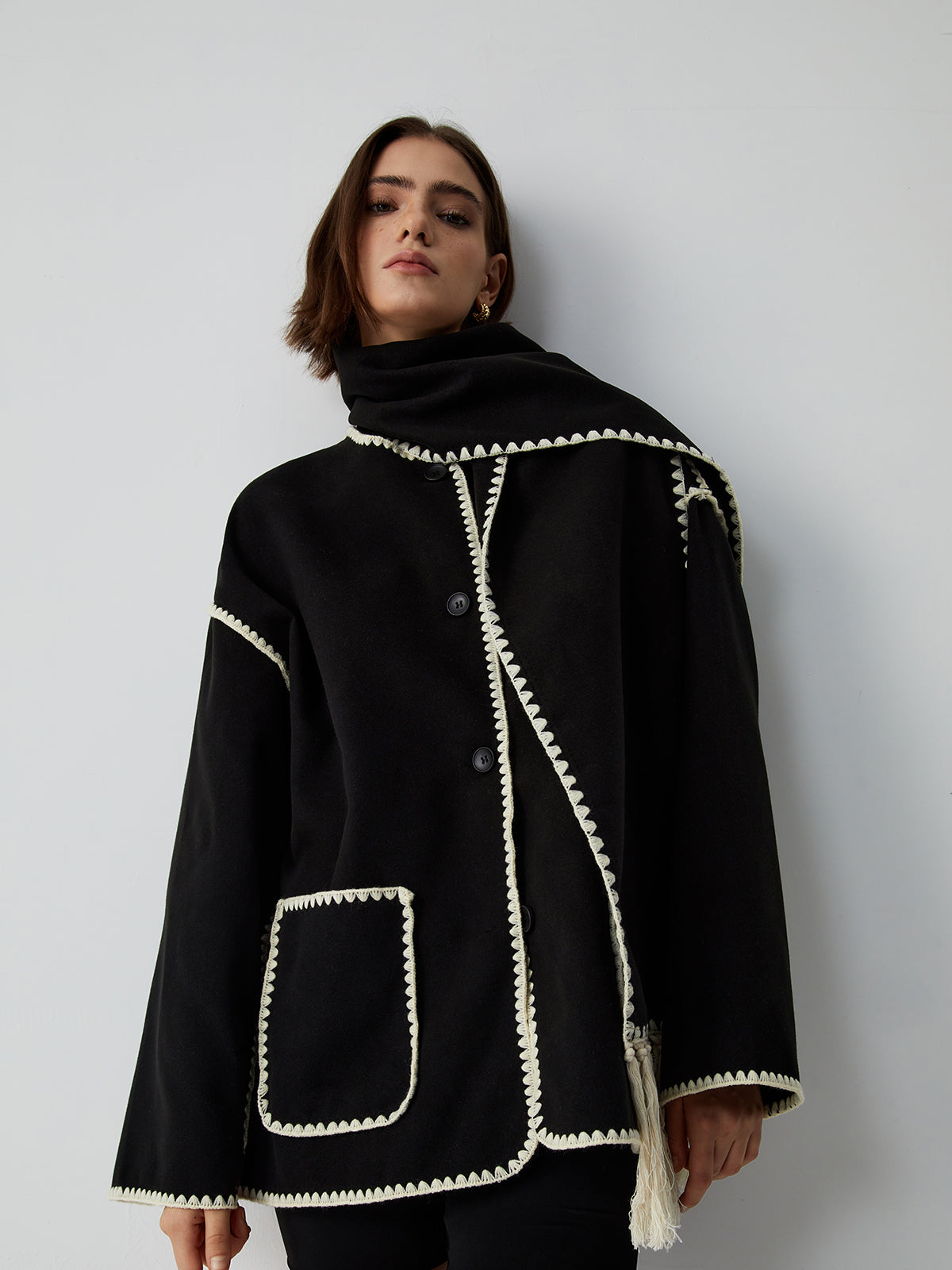 Lauren | Veste avec écharpe assortie