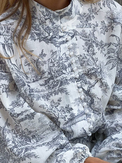 Lana | Robe courte trapèze à nouer et imprimé peinture à l'encre