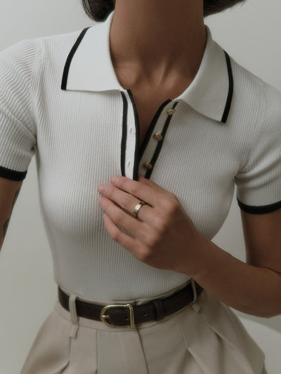 Alyza | Haut en tricot à boutons élégant
