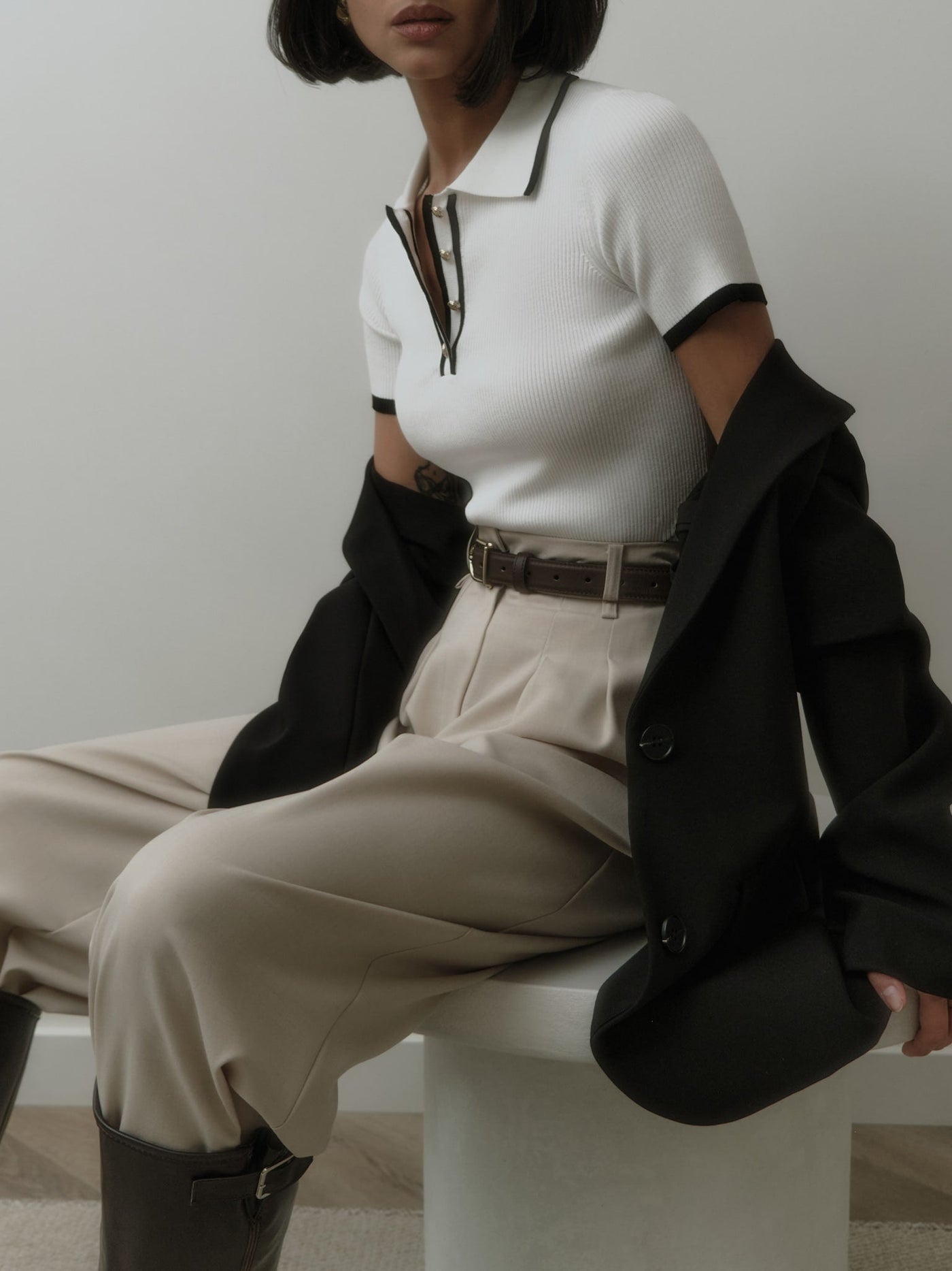 Alyza | Haut en tricot à boutons élégant