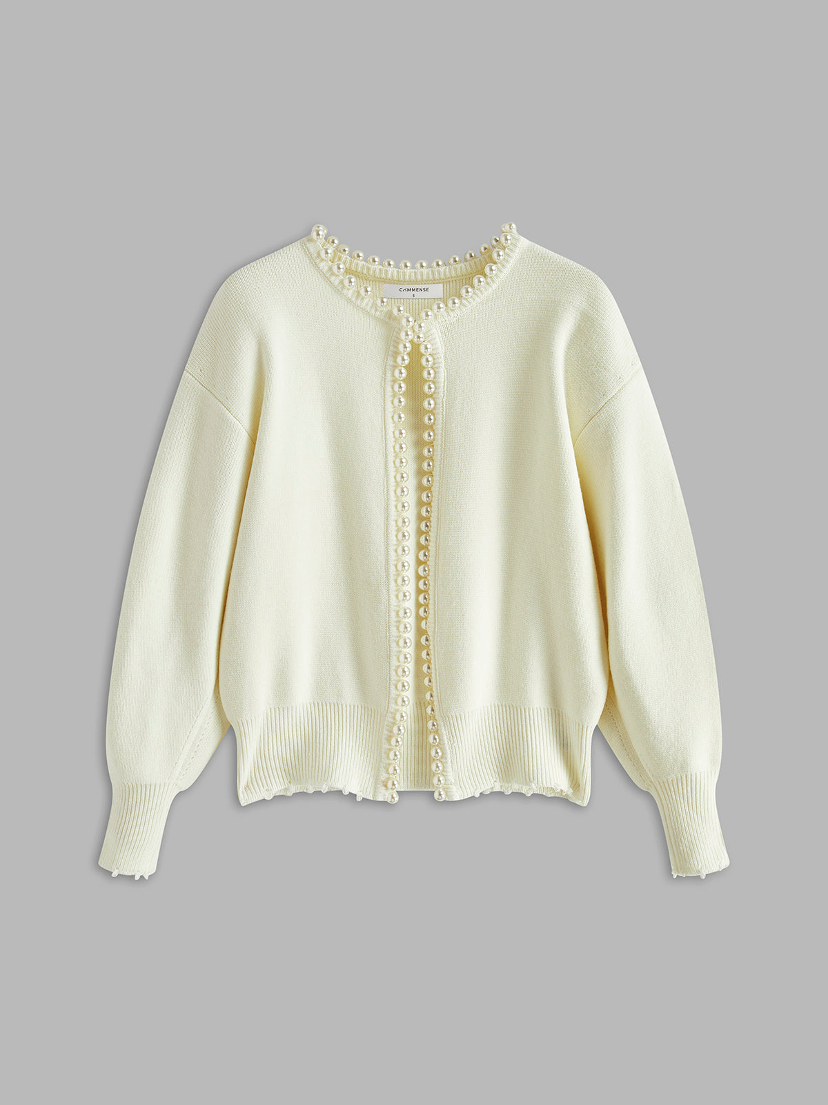 Wena | Cardigan à ourlet déchiré et bordure perlée