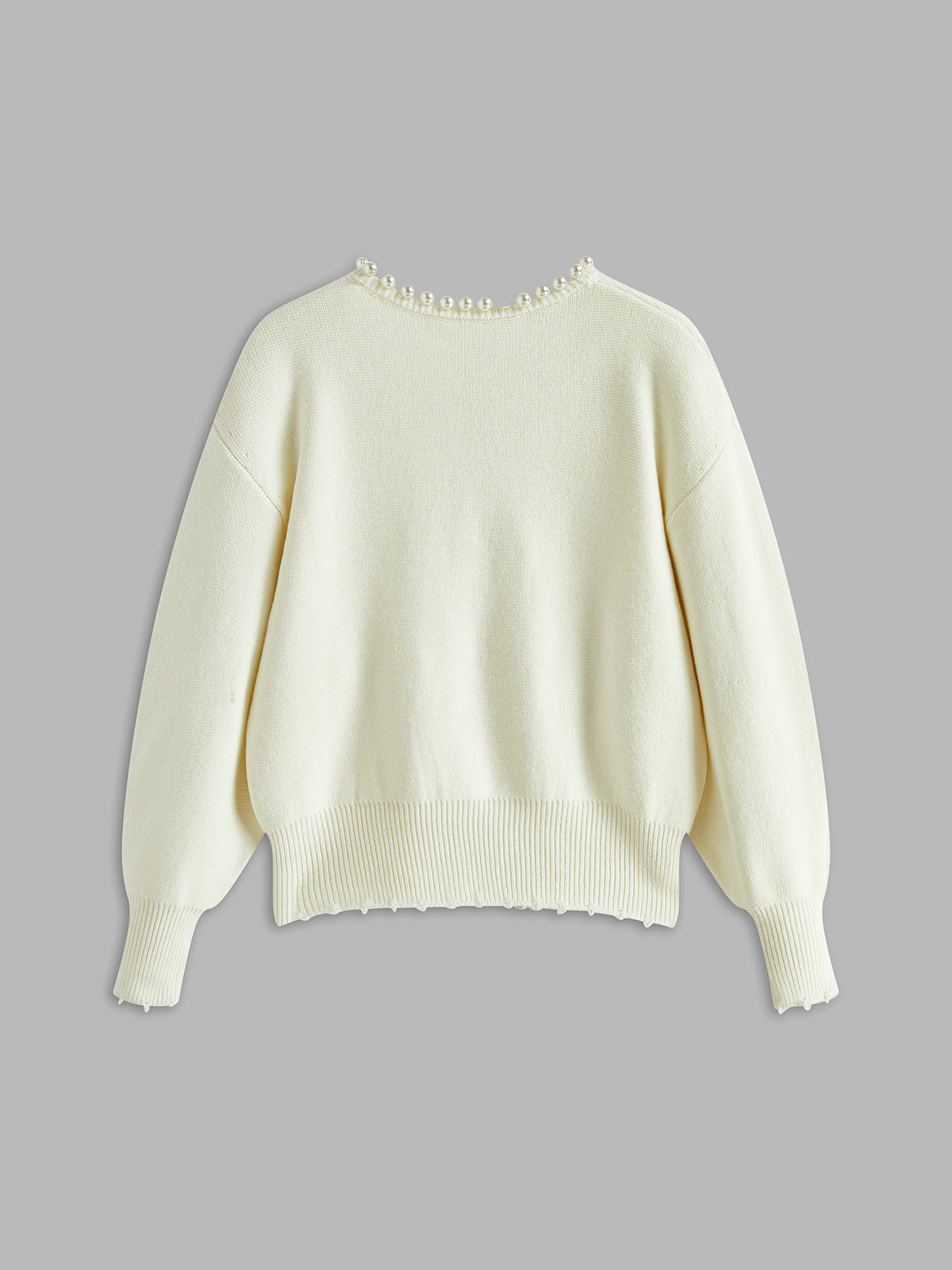 Wena | Cardigan à ourlet déchiré et bordure perlée