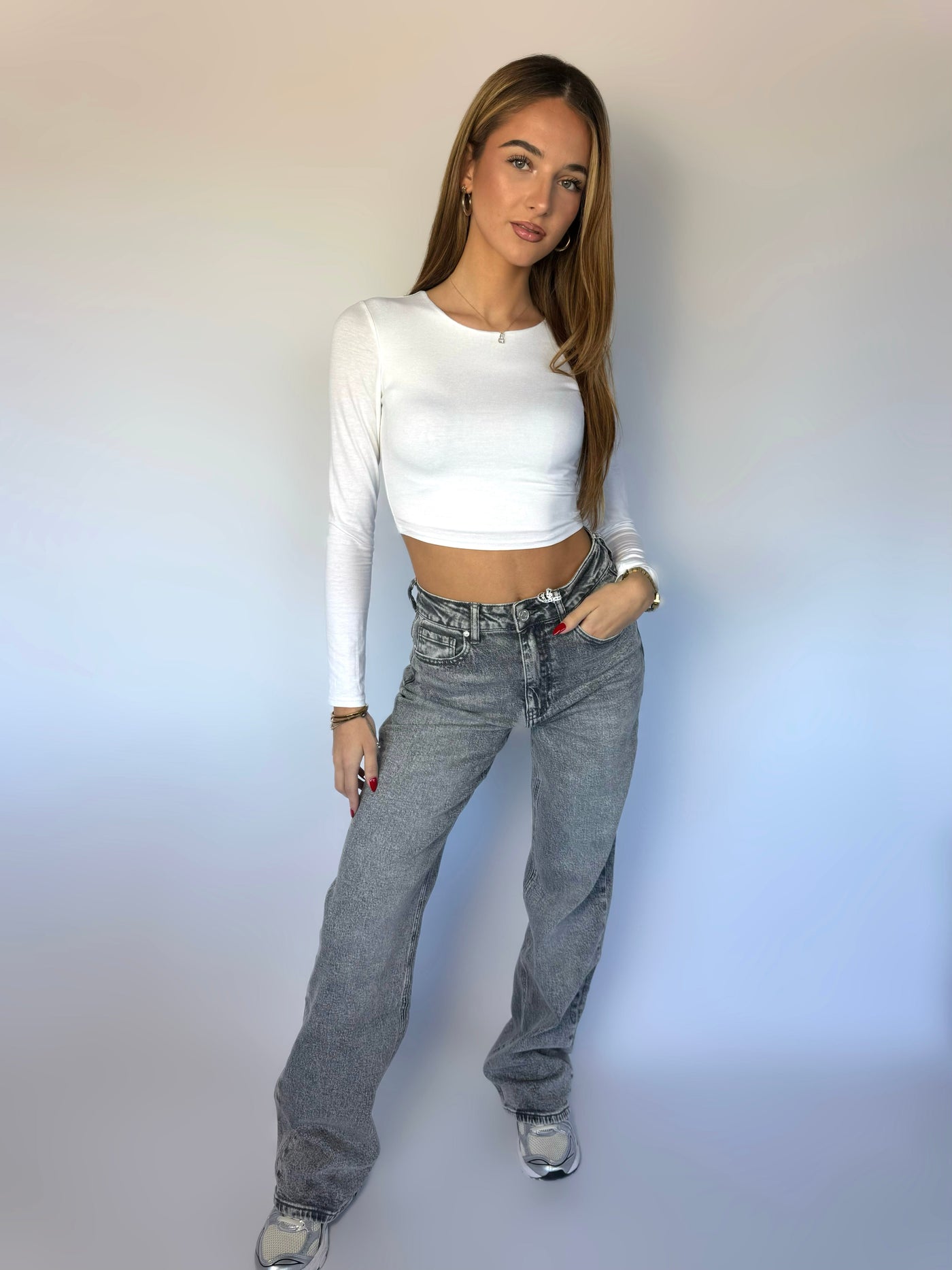 Milou | Jean stretch extra-long - Gris