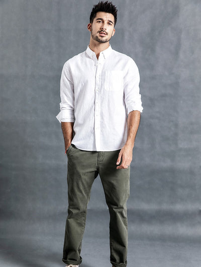 Chemise à manches longues pour homme au style moderne