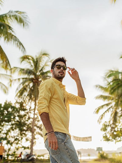 Chemise à manches longues pour homme au style moderne