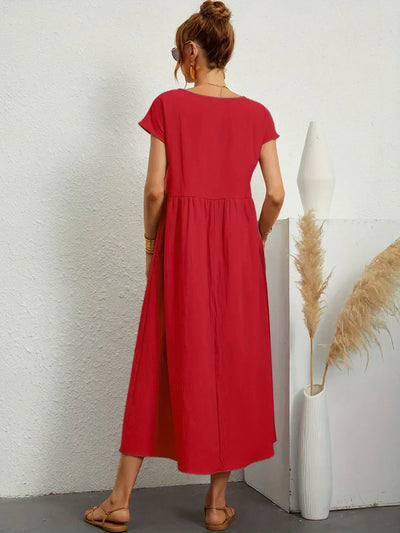 Clémence - Robe en coton léger avec poches pour un confort élégant
