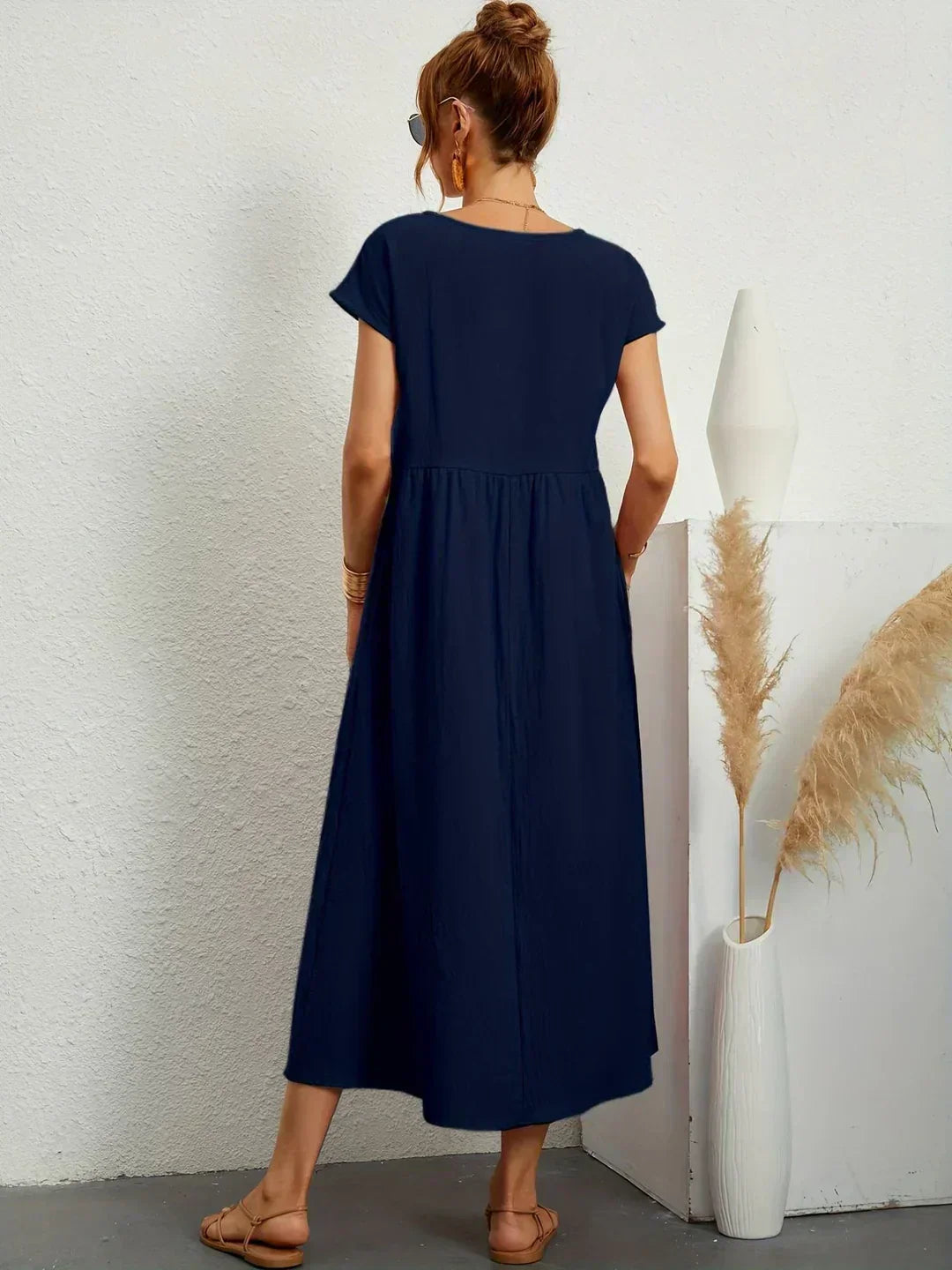Clémence - Robe en coton léger avec poches pour un confort élégant