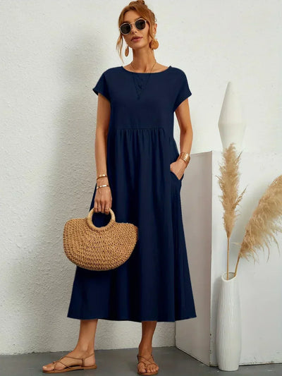 Clémence - Robe en coton léger avec poches pour un confort élégant