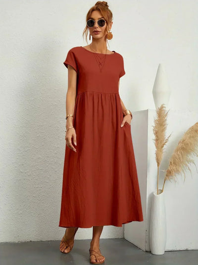 Clémence - Robe en coton léger avec poches pour un confort élégant