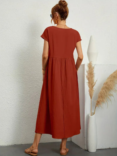 Clémence - Robe en coton léger avec poches pour un confort élégant