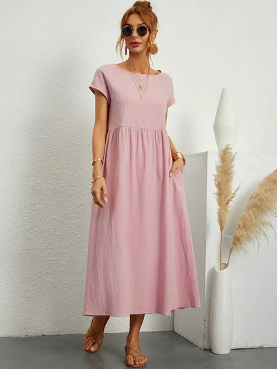 Clémence - Robe en coton léger avec poches pour un confort élégant