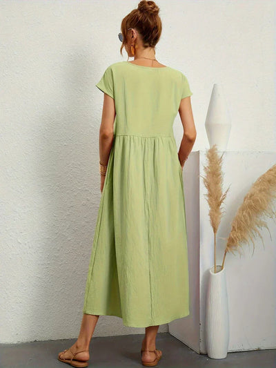 Clémence - Robe en coton léger avec poches pour un confort élégant