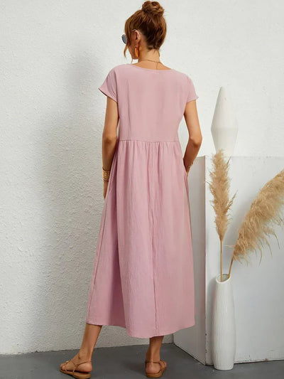 Clémence - Robe en coton léger avec poches pour un confort élégant