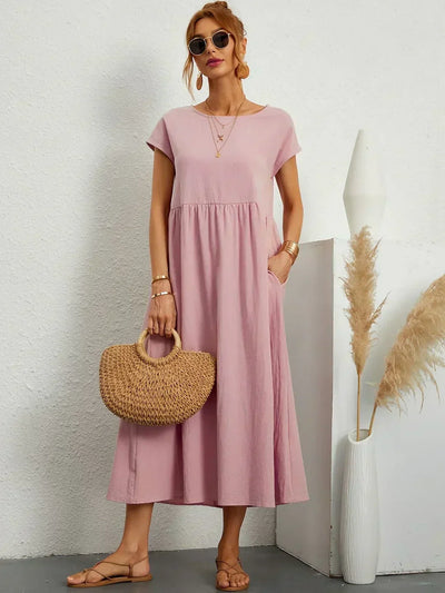 Clémence - Robe en coton léger avec poches pour un confort élégant