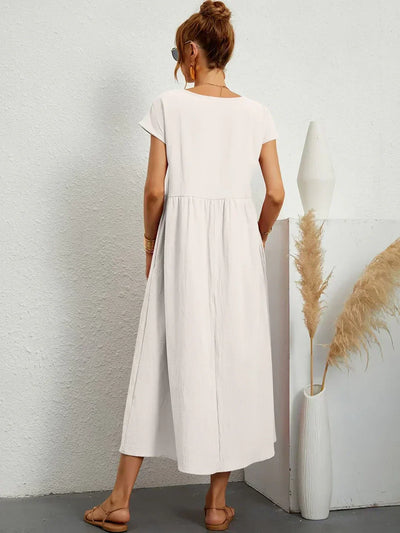 Clémence - Robe en coton léger avec poches pour un confort élégant