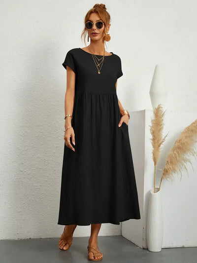 Clémence - Robe en coton léger avec poches pour un confort élégant
