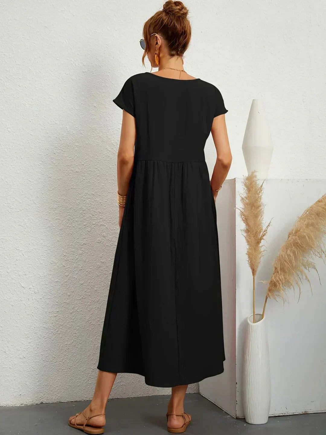 Clémence - Robe en coton léger avec poches pour un confort élégant