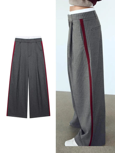 Léa Blanchet® | Pantalon à rayures avec bande contrastante
