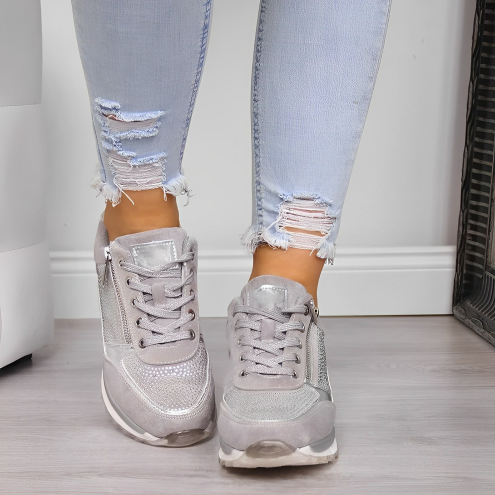 Baskets tendance pour femme avec fermeture éclair pratique au quotidien