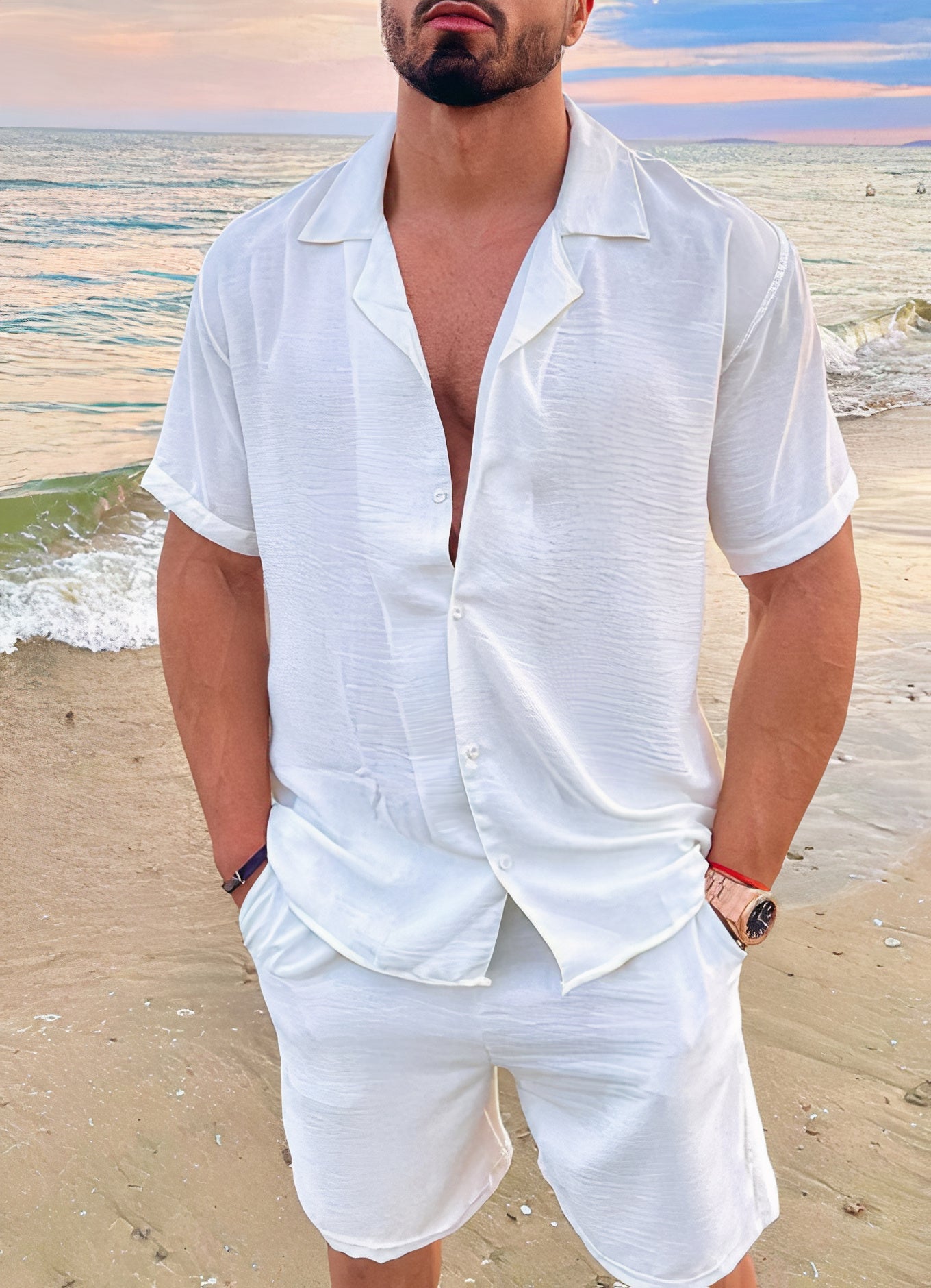 Elegantes Sommer-Set aus Leinen für Herren - Rommy