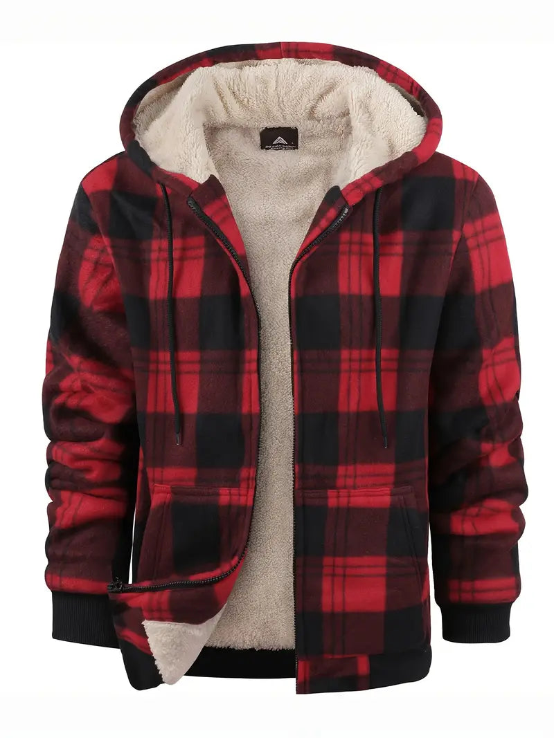 Veste d’hiver pour homme à motif carreaux parfaite pour un style tendance et confortable