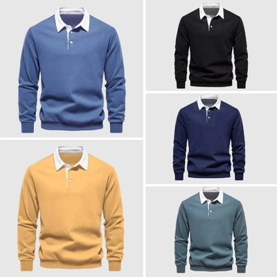 Polo homme à manches longues avec coupe décontractée et style élégant