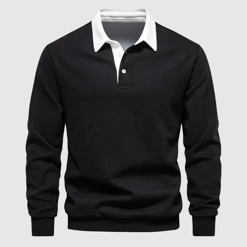 Polo homme à manches longues avec coupe décontractée et style élégant