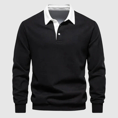 Polo homme à manches longues avec coupe décontractée et style élégant